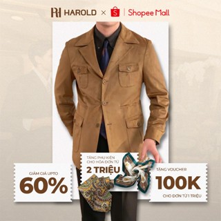 Áo Khoác Nam Da Lộn Cao Cấp Harold Safari Jacket Vải Dày Dặn Giữ Ấm Tốt, Nhiều Túi, Chống Nhăn, Đứng Form