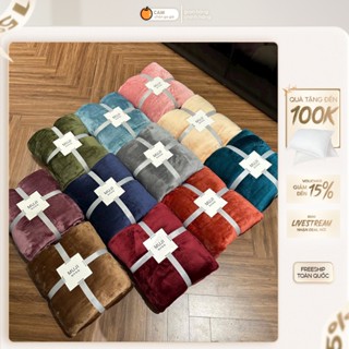 Chăn lông tuyết mùa đông 2mx2m2, nhập khẩu MUJI cao cấp, dùng văn phòng tiện dụng - CAM CHĂN GA GỐI