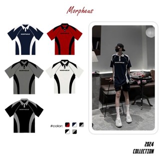 Áo Polo phối Local Brand Morpheus Unisex Nam Nữ Oversize, Raglan Polo