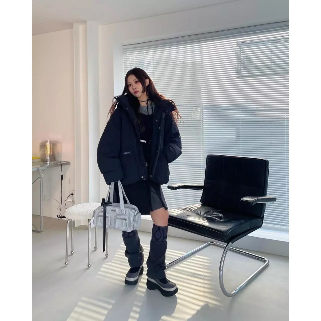 Áo phao lông vũ nam nữ Nerdy Hàn Quốc siêu ấm