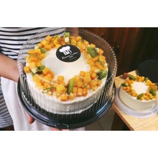 Bộ 50 hộp nhựa tròn đựng bánh 20cm A024 dùng đựng thực phẩm, bánh bông lan, rau cau