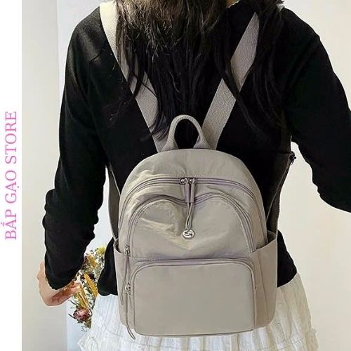 Balo đi học màu trơn mini siêu nhẹ chống thấm nước, balo thời trang cá tính BG01 - Bắp Gạo Store