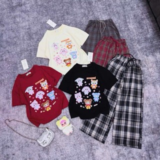 SÉT bộ quần dài áo thun bé gái (HỌA TIẾT 5 BABYTHREE TẬP HỢP 3 MÀU )  9-45 kg m8598