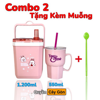  Combo 2 - 1 Thùng Đá Mini 1.2L + 1 Ly 550ml - Thùng Đá Giữ Nhiệt Tốt 