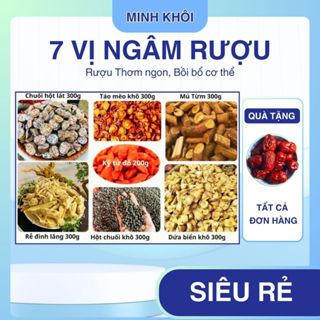Combo 2kg Gồm 7 Vị Ngâm rượu (Táo mèo, Chuối hột, hột chuối, đinh lăng, Kỳ Tử, Dứa biển mú từn)