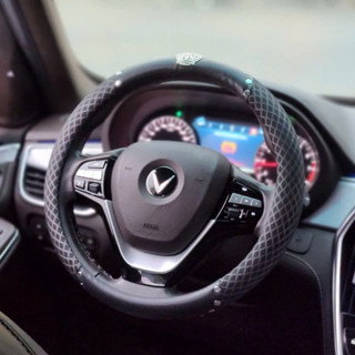 Bọc vô lăng ô tô đính đá dạng lưới Cao Cấp gắn Vương Miện Cao Cấp
