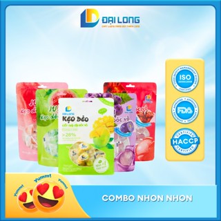 [900 gram] Combo NHON NHON gồm 1 kẹo xoài bóc vỏ, 4 kẹo JUMI bóc vỏ Đại Long đầy đủ các vị mê ly