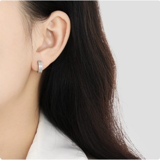 Bông Tai Khoen Tròn Chạm Cát Cho Nam Nữ Unisex Titan Không Đen TT 0960 - 1 cặp