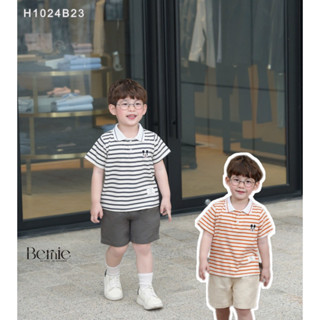 Set bộ polo áo kẻ và quần kaki mềm cho bé Bernie FASHION