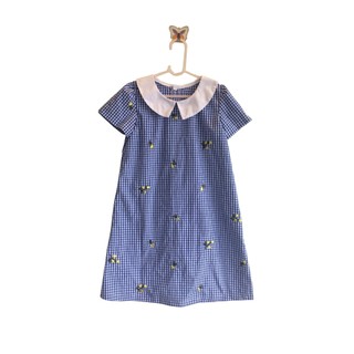 Rập  mã R347 - đầm cổ sen dáng suông cho bé