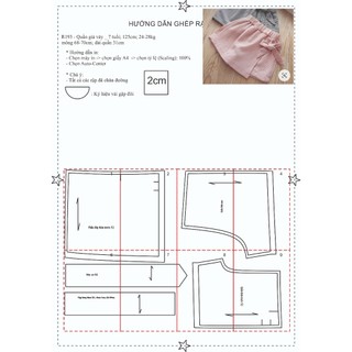 Rập giấy A0 mã R193 - quần váy bé gái