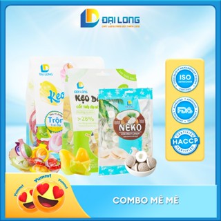 [1000gr] Combo MÊ MÊ gồm 3 kẹo Đại Long kẹo xoài bóc vỏ, thạch mochi và kẹo gáo dừa