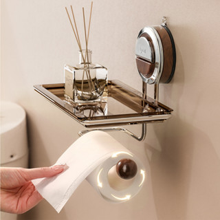 Hộp đựng giấy vệ sinh hút chân không cao cấp, giá treo giấy vệ sinh sang trọng tiện ích, tích hợp bề mặt để đồ tiện lợi