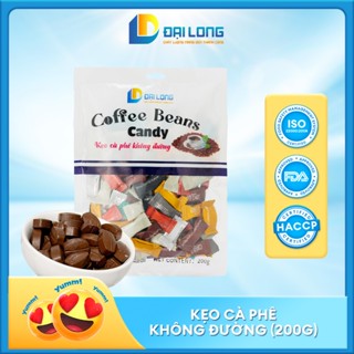 [Gói 200g] Kẹo cà phê mini không đường Đại Long coffee candy giảm cân, kẹo tỉnh táo