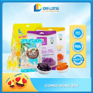 [1300gr] Combo ĐONG ĐẦY Đại Long gồm kẹo dẻo khoai lang, kẹo gáo dừa và kẹo bắp nhân chảy