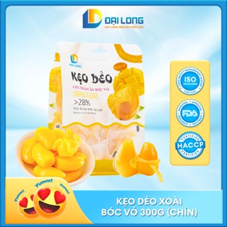 [ĐÃ GIẢM NGỌT] TÚI 300G Kẹo xoài bóc vỏ ĐẠI LONG, hợp tiệc, liên hoan ăn vặt thơm ngon kẹo dẻo trái cây bóc vỏ