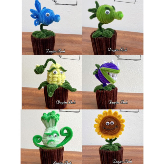 Chậu cây mini plant zoombie kẽm nhung handmade các loại