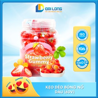 [Hộp 60 viên] Kẹo Dẻo Bóng Nổ ĐẠI LONG Vị Dâu Thơm Ngon Khó Cưỡng dành cho mọi lứa tuổi