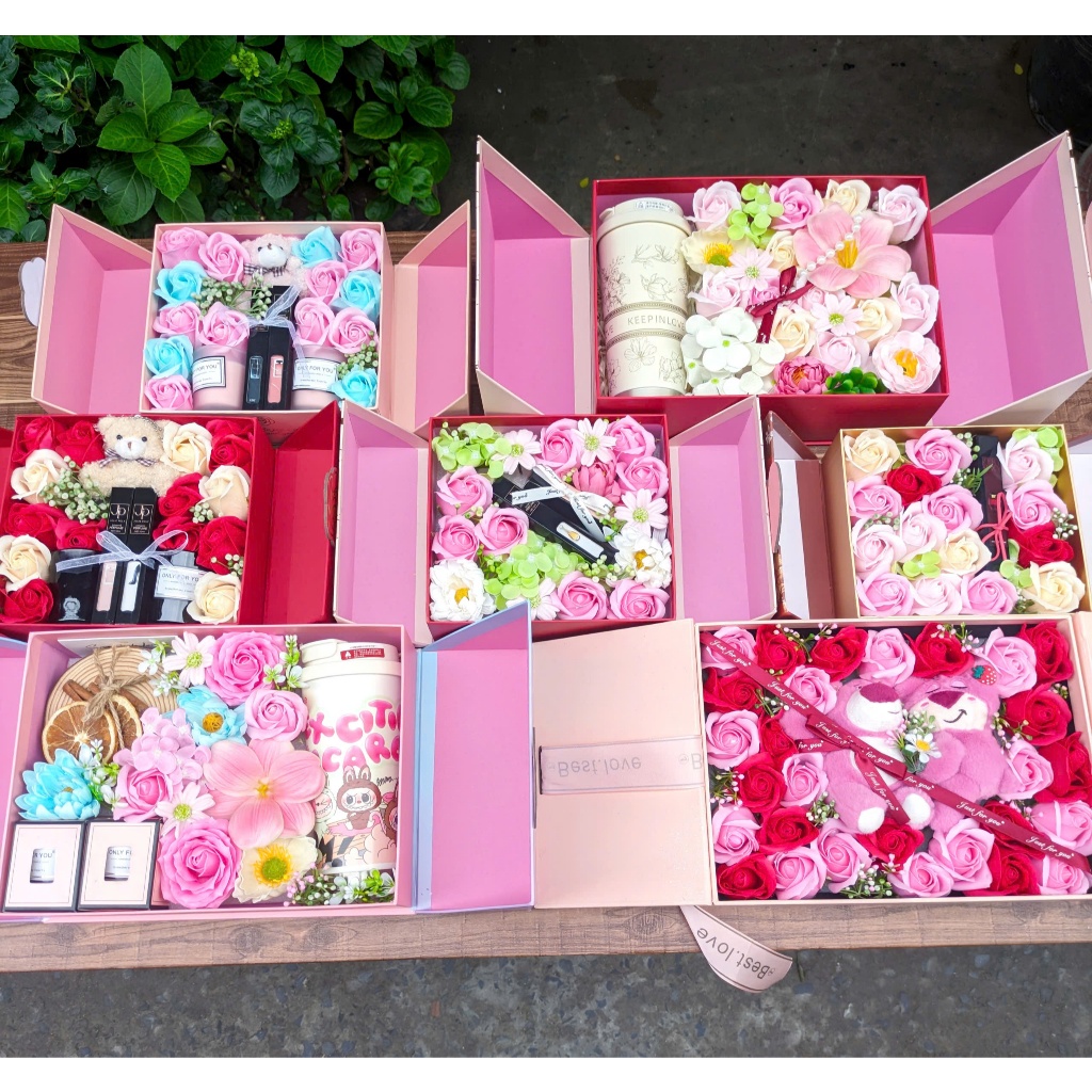 Set Hộp Quà Hộp Hoa (Nhiều Mẫu) Quà Tặng Ý Nghĩa 8/3, Sinh Nhật, Valentine, Dịp Lễ