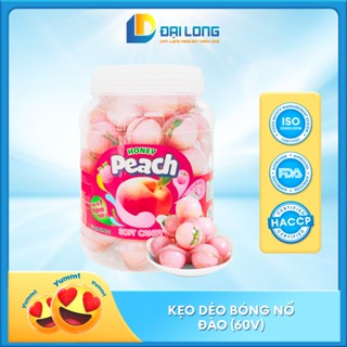 [Hộp 60 viên] Kẹo Dẻo Bóng Nổ vị đào ĐẠI LONG Thơm Ngon Khó Cưỡng dành cho mọi lứa tuổi