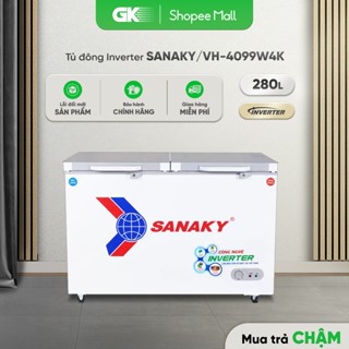 VH-4099W4K - TỦ ĐÔNG MẶT KÍNH CƯỜNG LỰC SANAKY 4099W4K - 1 ĐÔNG 1 MÁT,2 CỬA,280 LÍT