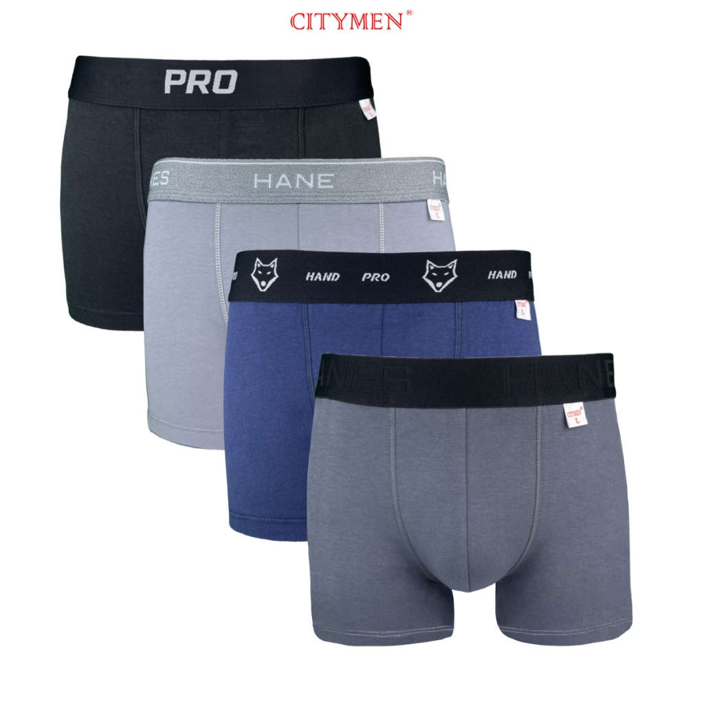 Combo 4 Quần Lót Nam Boxer Nhiều Lưng Hiệu CITYMEN Vải Cotton Co Dãn 4 Chiều, Sịp Nam - CITYMEN