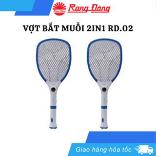 Vợt bắt muỗi điện tử Rạng Đông RD02 2 trong 1 - Vợt bắt muỗi, bắt côn trùng kết hợp đèn pin tháo rời - An toàn, tiện lợi
