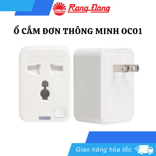 Ổ Cắm Điện Thông Minh Rạng Đông OC01 – Kết Nối Wifi, Bật/Tắt Qua App, Nhỏ Gọn