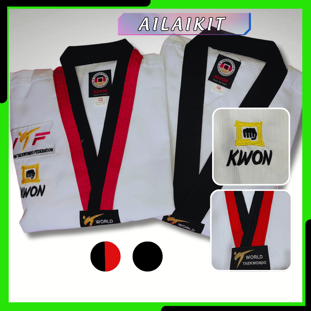 1 Bộ Võ Phục Taekwondo Kwon| Đồ võ đấu đối kháng Taekwondo - Kwon chất Vải Sọc nhẹ bền đẹp Ailaikit