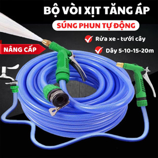 Vòi Xịt Tăng Áp Rửa Xe Gia Đình, Tưới Cây, Dọn Dẹp Rửa Sân 8 Chế Độ Xịt Kèm Súng Phun Tự Động