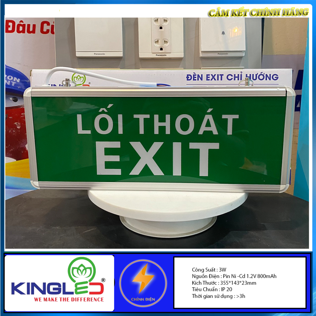 [CHÍNH HÃNG] Đèn exit chỉ hướng Kingled