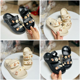 TẶNG CHARM DÉP SANDAL HAI QUAI NGANG ĐẾ CAO 7P NỮ