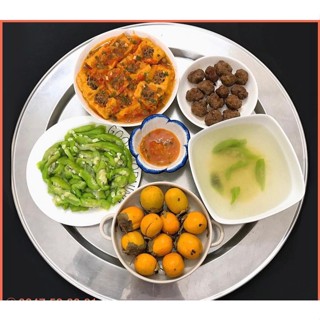 Mâm nhôm 800g dùng để ăn cơm siêu dày dặn, đường kính chuẩn 53cm, hàng loại 1