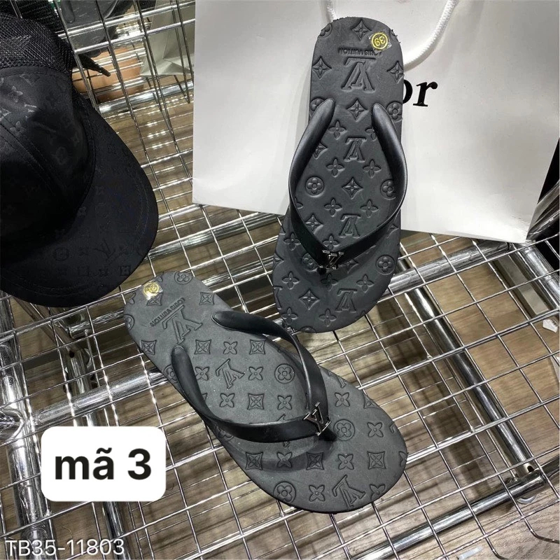Dép Tông LUIS LV họa tiết, Dép xỏ ngón in LV nam các mẫu êm chân chống trơn trượt hottren 2024