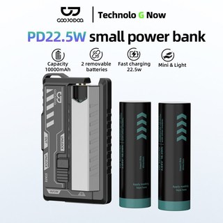  GOOJODOQ 22.5w 10000Mah Sạc dự phòng di động Hai pin Mecha Style Nhẹ Typc-C   Light-ning Power Bank 
