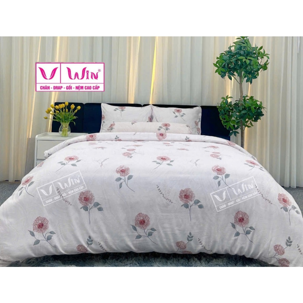 (Chính hãng THẮNG LỢI) - Bộ Drap Chăn Ga Gối TENCEL cao cấp Super Win Hoa văn D36