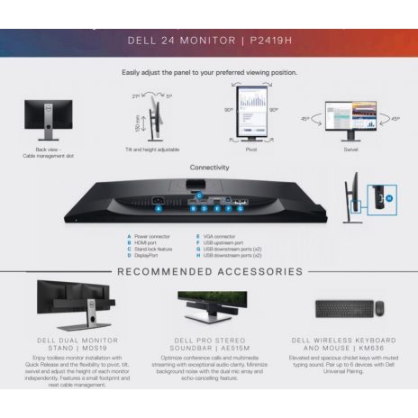 [CŨ] Màn Hình Đồ Hoạ Full Viền 24 inch Dell P2419H (23.8inch/FHD/60hz) - Bảo hành 3 tháng | BigBuy360 - bigbuy360.vn