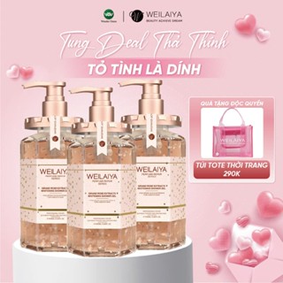 Combo 3 chai Sữa tắm nước hoa, trắng da toàn thân Damask Weilaiya chiết xuất cánh hoa hồng phù hợp cho mọi loại da 450ml
