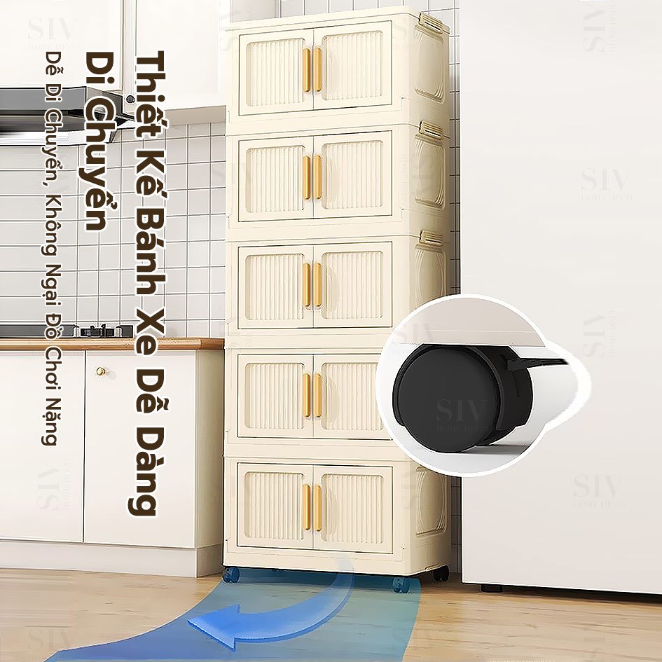 SIV 50-90cmTủ Nhựa Đựng 3/4/5/6 tầng Màu nâu sữaTrong suốt làm dày công suất lớn tủ bếp Đa Năng | BigBuy360 - bigbuy360.vn