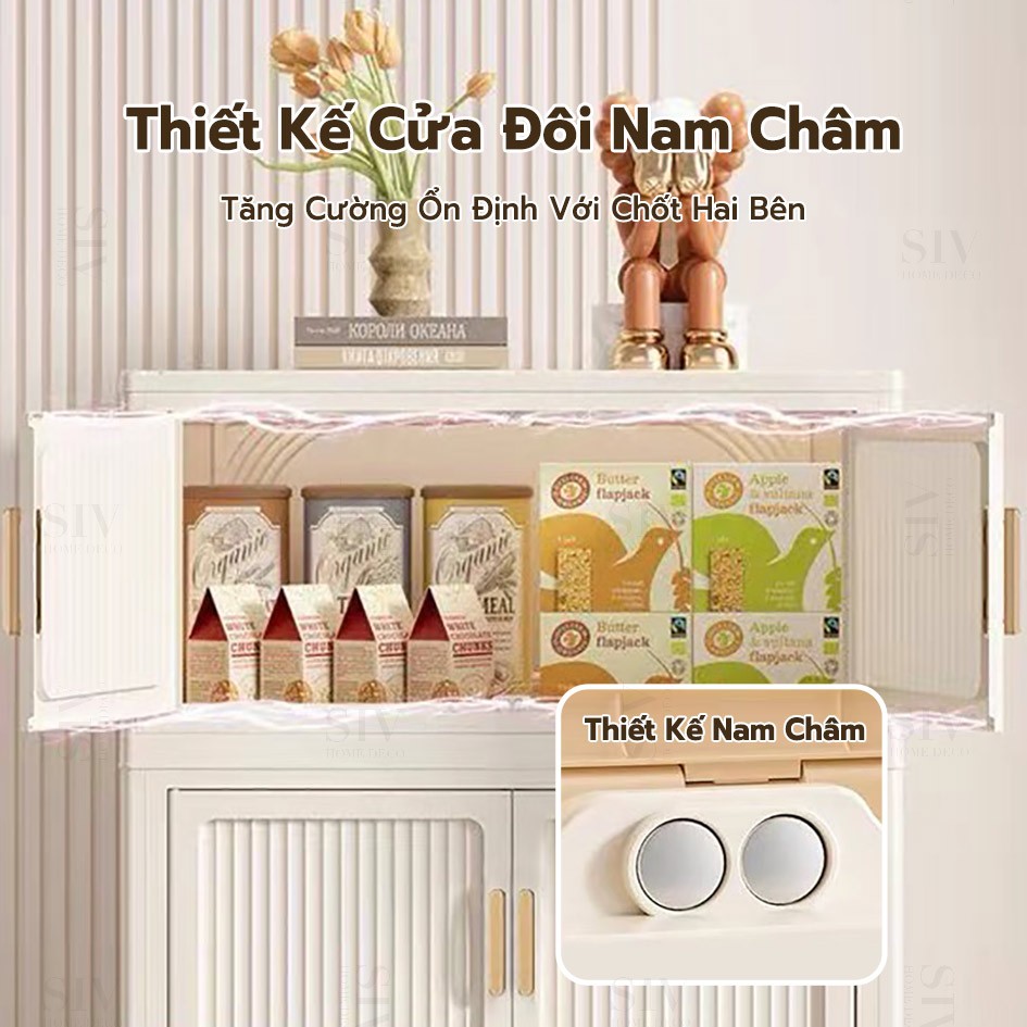 SIV 50-90cmTủ Nhựa Đựng 3/4/5/6 tầng Màu nâu sữaTrong suốt làm dày công suất lớn tủ bếp Đa Năng | BigBuy360 - bigbuy360.vn