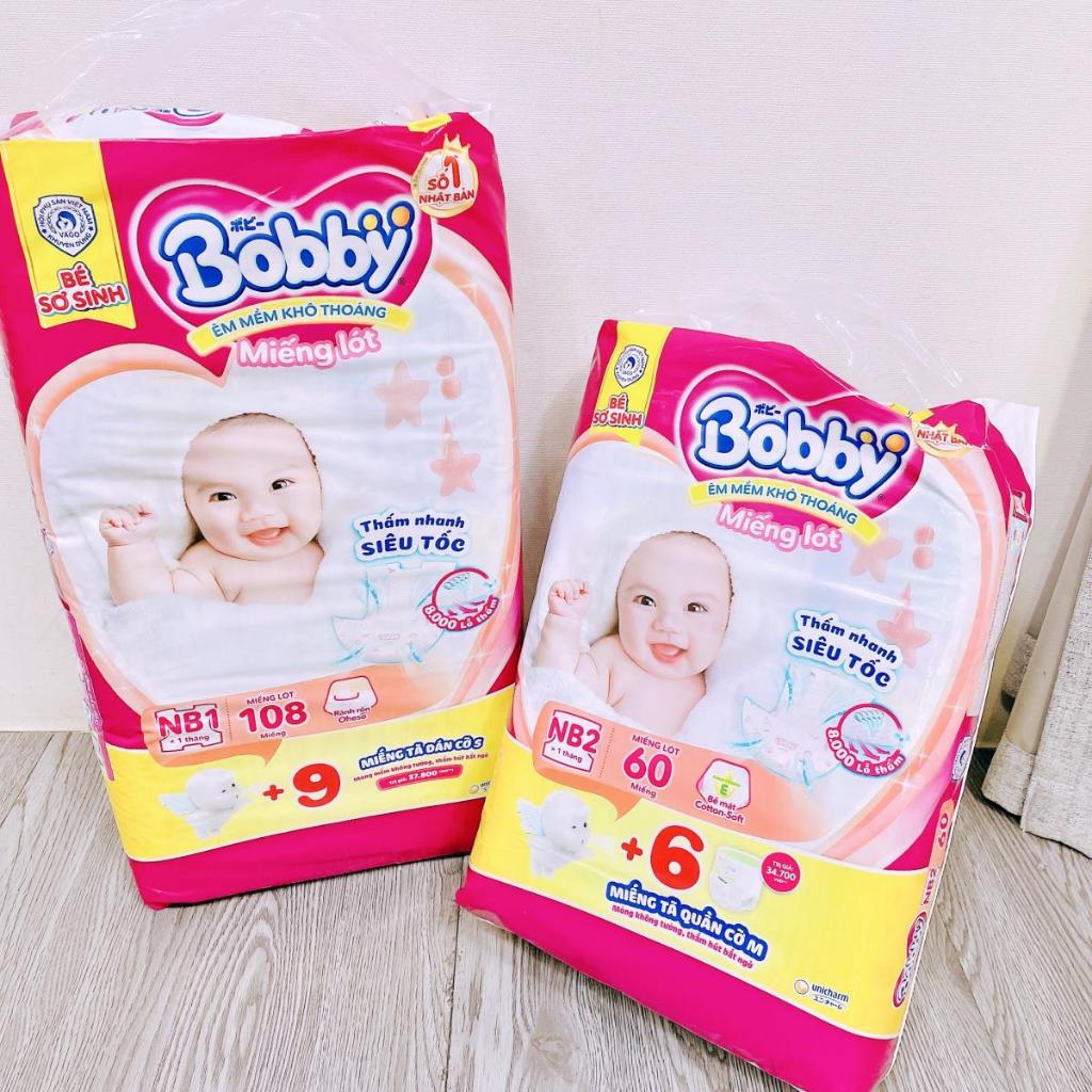 Miếng lót sơ sinh Bobby Nb1 64 miếng và Nb 2 60 miếng dùng cho bé sơ sinh Tã lót sơ sinh Bobby