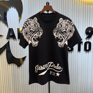 Áo phông Hổ Kim Tuyến PP logo sắt Chất cotton hai chiều Hottrend Nam Nữ phong cách boy Phố