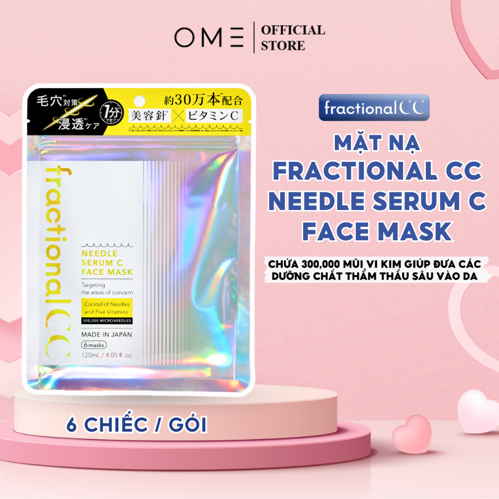 Gói 6 Mặt Nạ Vi Kim Fractional CC Needle Serum C Face Mask - 6 miếng/gói
