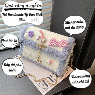 Túi Handmade Tự Đan Phối Màu, Túi Len Tự Đan Đeo Chéo [Có Video Hướng Dẫn]