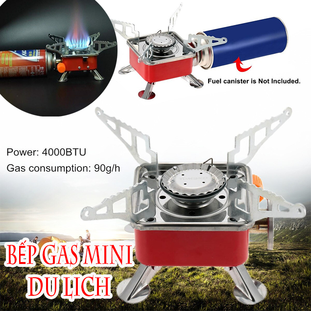 Bếp ga gấp gọn, Bếp Ga Mini Đi Du Lịch, Dã Ngoại Gấp Gọn Đa Năng Tiện Lợi