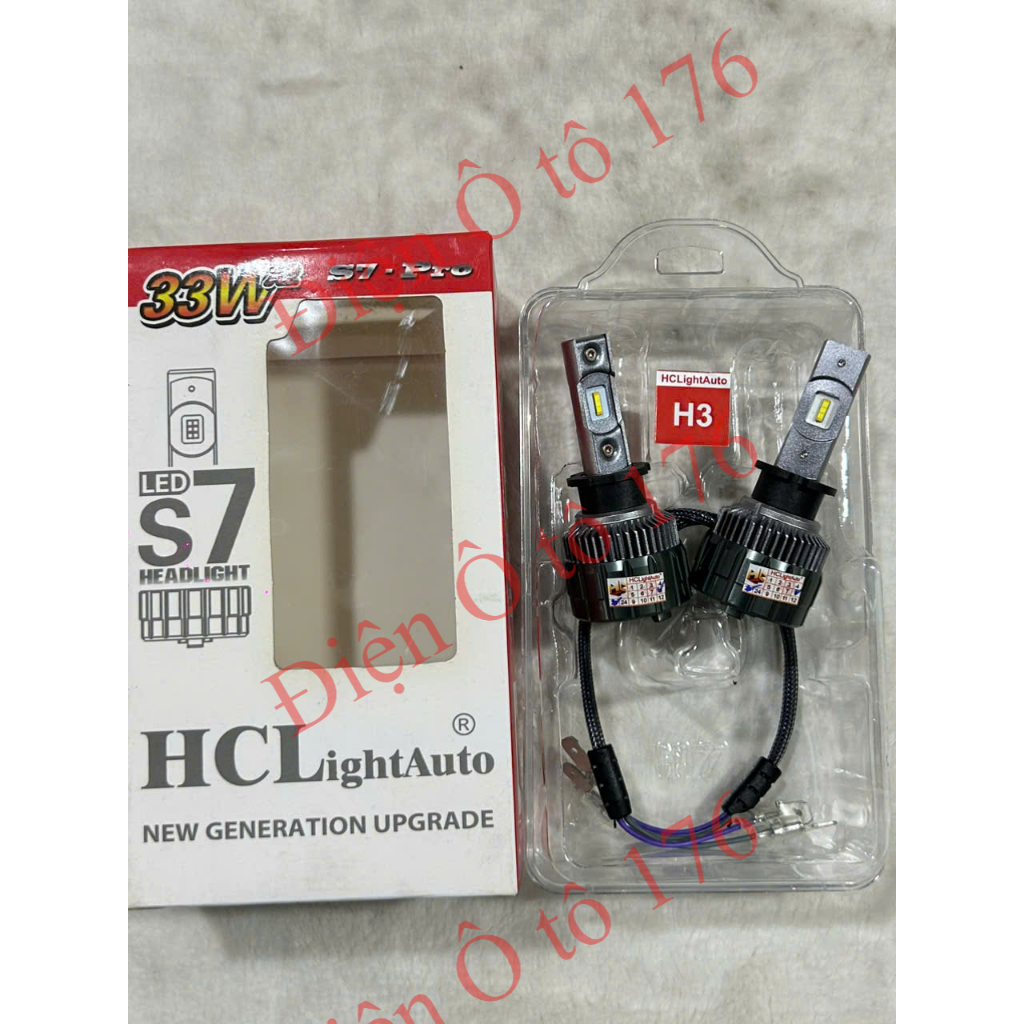 Đôi đèn pha S7 siêu sáng, bóng đèn led H3-HCL. Điện 12v và 24v