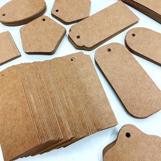 50pcs,Thẻ Tag Giấy Kraft / Trắng
