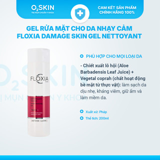 Sữa rửa mặt da mụn nhạy cảm Floxia Damage Skin Gel 200ml - Làm sạch dịu da tổn thương, phục hồi da