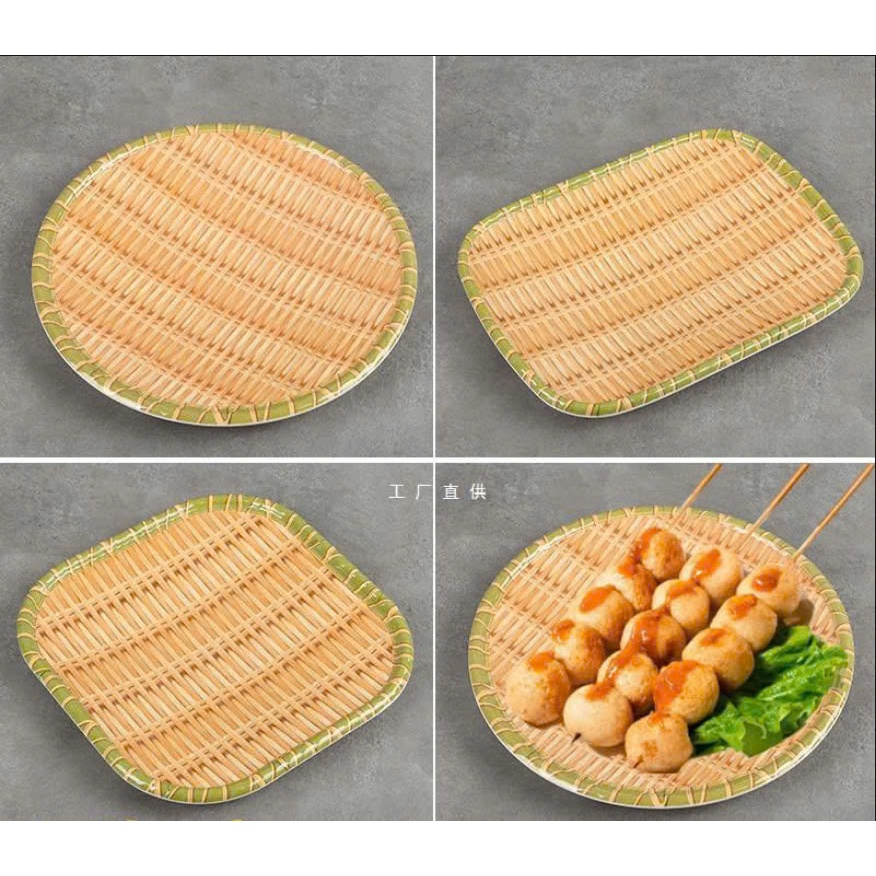 [GIÁ RẺ] MẸT NHỰA MELAMINE, MẸT BÚN ĐẬU NHỰA GIẢ MÂY TRE ĐAN, ĐĨA PHÍP NHỰA ĐỰNG BÚN ĐẬU MẮM TÔM, NEM NƯỚNG