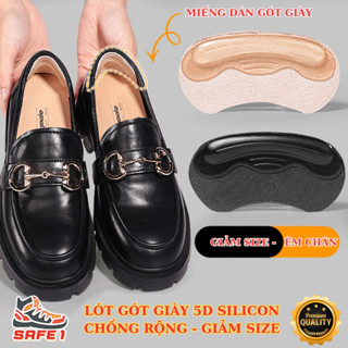 Lót gót giày 5d silicon chống rộng, đệm gót giảm size giày. Miếng lót gót nữ giày êm chân